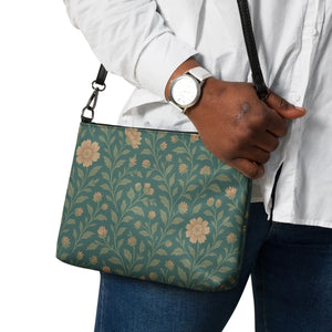 Floral Secret Garden Crossbody Bag - Sleek Dark Gray - Dipaliz - Cross Body Bags