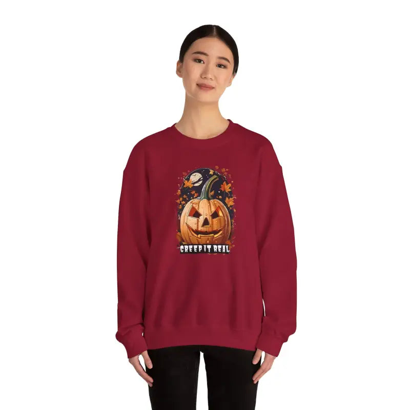 Creep it Real in Style: Jack o Lantern Unisex Heavy Blend Crewneck - Sweatshirt