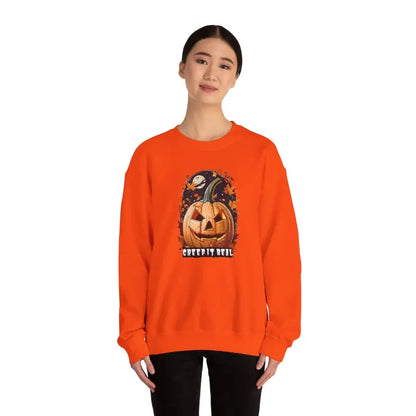 Creep it Real in Style: Jack o Lantern Unisex Heavy Blend Crewneck - Sweatshirt