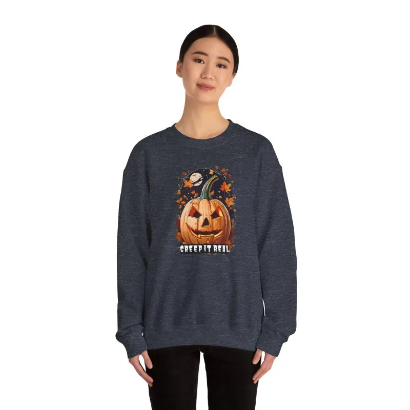 Creep it Real: Unisex Jack o Lantern Heavy Blend Crewneck - Sweatshirt