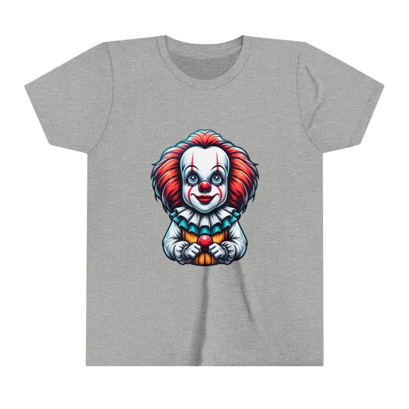 Creepy Clown Youth Tee: Spooky Comfort For Your Little - Kids Clothes