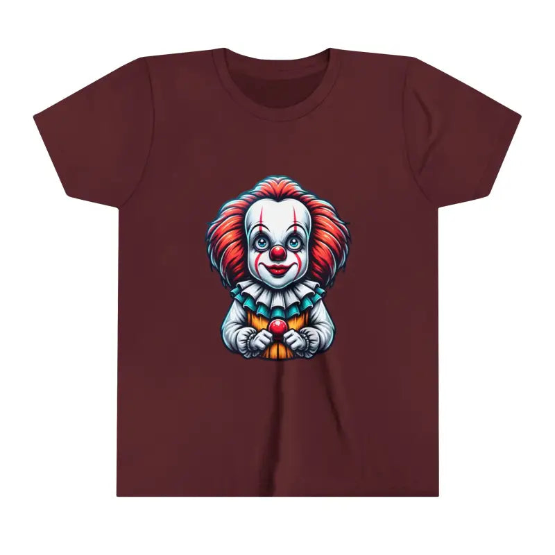 Creepy Clown Youth Tee: Spooky Comfort For Your Little - Kids Clothes
