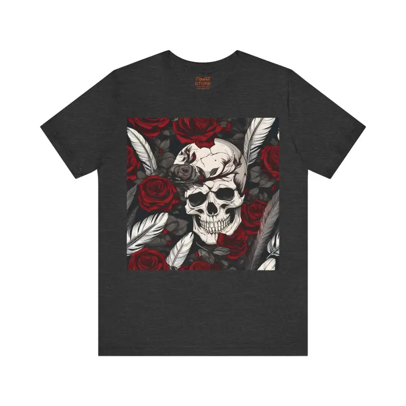 Halloween Skull & Roses Unisex Jersey Short Sleeve Tee - T-shirt