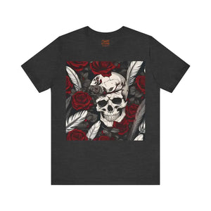 Unisex Jersey Short Sleeve Tee Spooky Skull Roses Halloween - Dipaliz - T-shirts