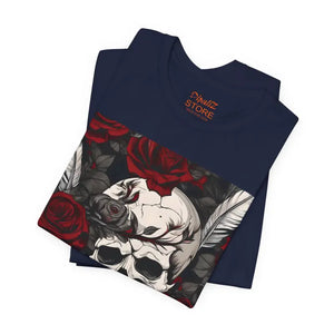 T-shirt - Jersey Short Sleeve Tee - Creepy Skull Halloween Design - Dipaliz