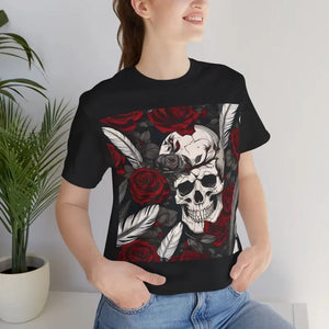 T-shirt - Jersey Short Sleeve Tee - Creepy Skull Halloween Design - Dipaliz