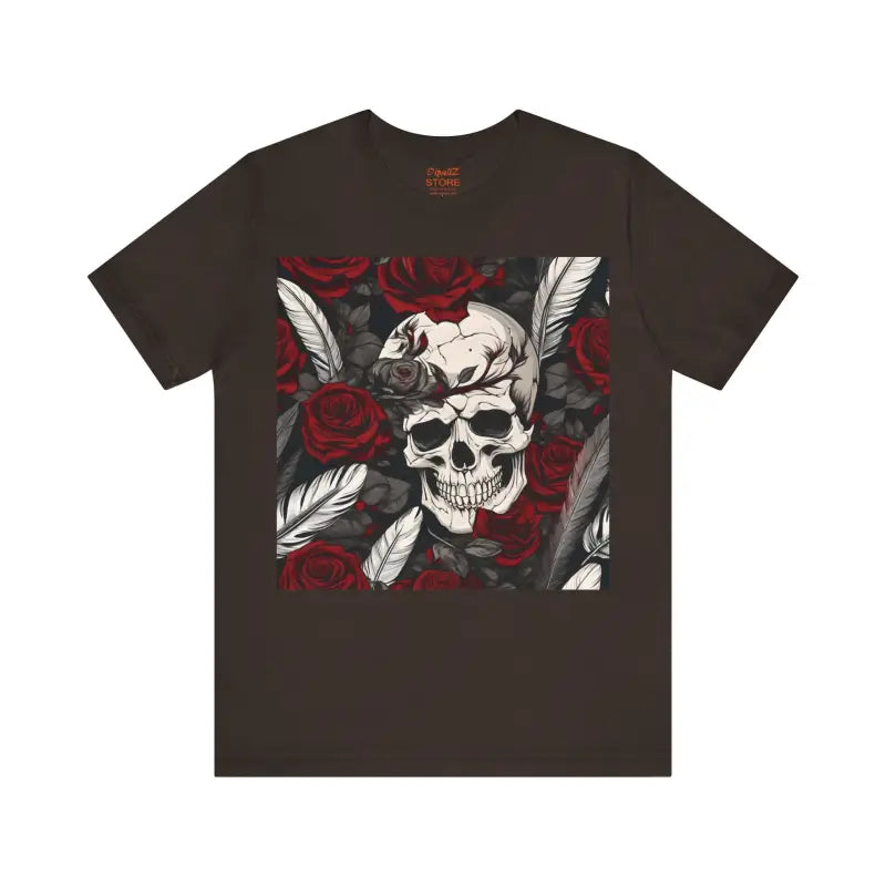 Halloween Skull & Roses Unisex Jersey Short Sleeve Tee - T-shirt