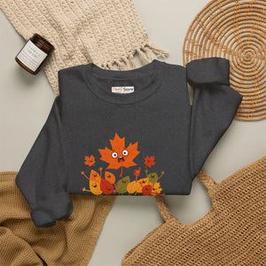 Crewneck Sweatshirt, ?Fall Era Loading’ Cute Autumn Leaves Graphic - Sweatshirts
