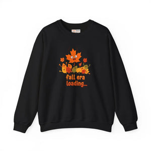 Crewneck Sweatshirt, ?Fall Era Loading’ Cute Autumn Leaves Graphic - Sweatshirts