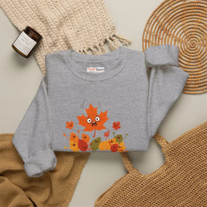 Crewneck Sweatshirt, ?Fall Era Loading’ Cute Autumn Leaves Graphic - Sweatshirts