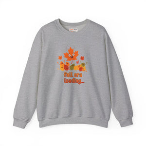 Crewneck Sweatshirt, ?Fall Era Loading’ Cute Autumn Leaves Graphic - Sweatshirts