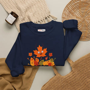 Crewneck Sweatshirt, ?Fall Era Loading’ Cute Autumn Leaves Graphic - Sweatshirts