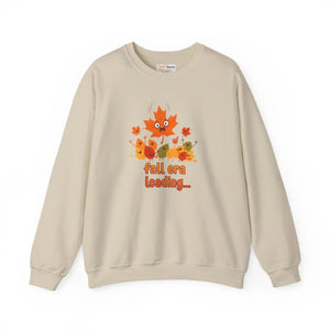 Crewneck Sweatshirt, ?Fall Era Loading’ Cute Autumn Leaves Graphic - Sweatshirts