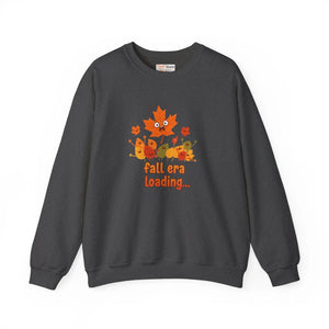 Crewneck Sweatshirt, ?Fall Era Loading’ Cute Autumn Leaves Graphic - Sweatshirts