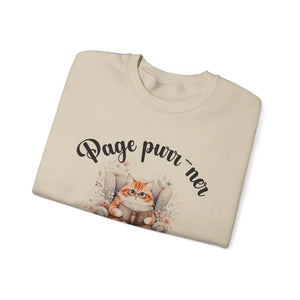 Cozy Reading Cat Graphic Sweatshirt - Cute Literary - Dipaliz - Sweatshirts