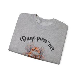 Cozy Reading Cat Graphic Sweatshirt - Cute Literary - Dipaliz - Sweatshirts