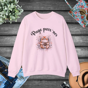 Cozy Reading Cat Graphic Sweatshirt - Cute Literary - Dipaliz - Sweatshirts