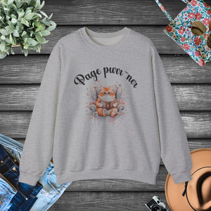 Cozy Reading Cat Graphic Sweatshirt - Cute Literary - Dipaliz - Sweatshirts