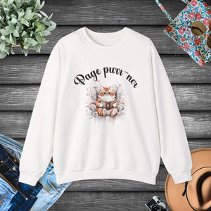 Cozy Reading Cat Graphic Sweatshirt - Cute Literary - Dipaliz - Sweatshirts