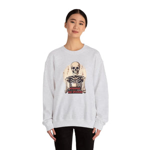 Spooky Skeleton Coffee Crewneck Sweatshirt - Dipaliz - Sweatshirts