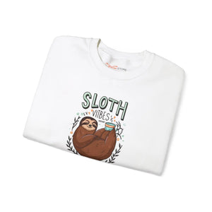 Cozy Sloth Vibes Only Crewneck Sweatshirt - Dipaliz - T-shirts