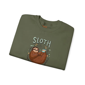 Cozy Sloth Vibes Only Crewneck Sweatshirt - Dipaliz - T-shirts