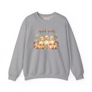 Crewneck Sweatshirt, ?Squad Goals’ Autumn Ducklings with Pumpkins - Sweatshirts