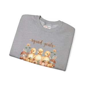 Crewneck Sweatshirt, ?Squad Goals’ Autumn Ducklings with Pumpkins - Sweatshirts