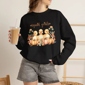 Crewneck Sweatshirt, ?Squad Goals’ Autumn Ducklings with Pumpkins - Sweatshirts