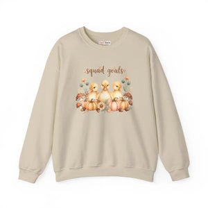 Crewneck Sweatshirt, ?Squad Goals’ Autumn Ducklings with Pumpkins - Sweatshirts