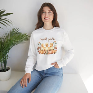 Crewneck Sweatshirt, ?Squad Goals’ Autumn Ducklings with Pumpkins - Sweatshirts