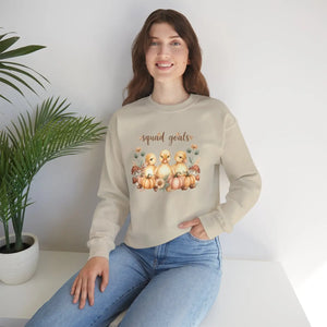 Crewneck Sweatshirt, ?Squad Goals’ Autumn Ducklings with Pumpkins - Sweatshirts