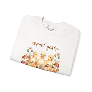 Crewneck Sweatshirt, ?Squad Goals’ Autumn Ducklings with Pumpkins - Sweatshirts