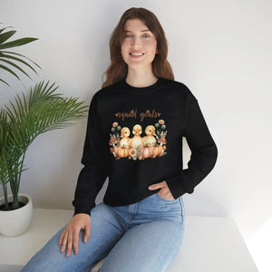 Crewneck Sweatshirt, ?Squad Goals’ Autumn Ducklings with Pumpkins - Sweatshirts