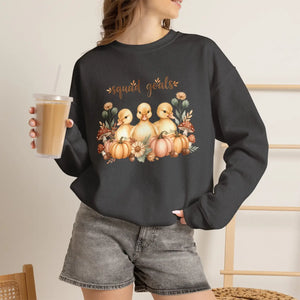 Crewneck Sweatshirt, ?Squad Goals’ Autumn Ducklings with Pumpkins - Sweatshirts