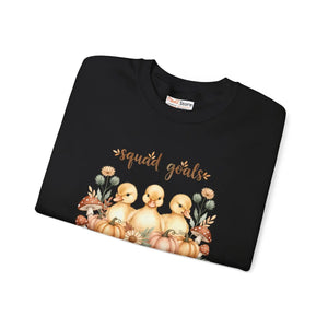 Crewneck Sweatshirt, ?Squad Goals’ Autumn Ducklings with Pumpkins - Sweatshirts