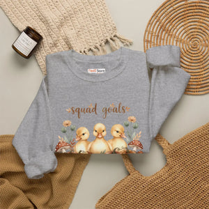 Crewneck Sweatshirt, ?Squad Goals’ Autumn Ducklings with Pumpkins - Sweatshirts