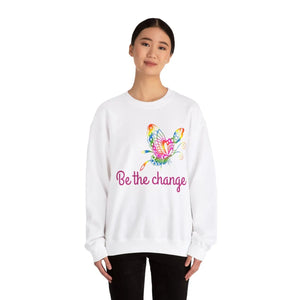 Inspirational Crewneck Sweatshirt - be the Change - Dipaliz - Sweatshirts