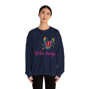 Inspirational Crewneck Sweatshirt - be the Change - Dipaliz - Sweatshirts
