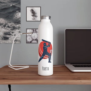 Personalized Cricket Batter Slim Water Bottle - Dipaliz - Bottles