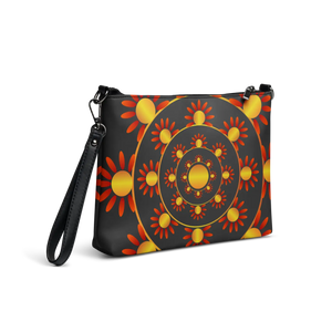 Geometric Red Crossbody Bag - Faux Leather Pattern - Dipaliz - Cross Body Bags