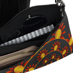 Geometric Red Crossbody Bag - Faux Leather Pattern - Dipaliz - Cross Body Bags