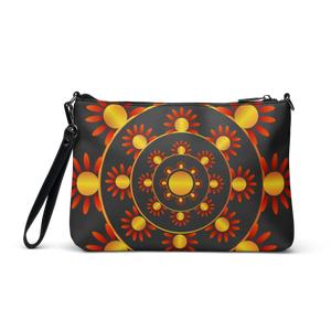 Geometric Red Crossbody Bag - Faux Leather Pattern - Dipaliz - Cross Body Bags