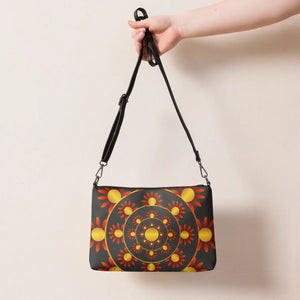 Geometric Red Crossbody Bag - Faux Leather Pattern - Dipaliz - Cross Body Bags