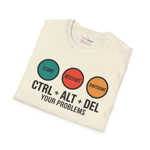 Sleek Unisex Softstyle Tee Ctrl Alt Del Cotton - Dipaliz - T-shirts