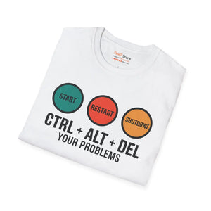 Sleek Unisex Softstyle Tee Ctrl Alt Del Cotton - Dipaliz - T-shirts