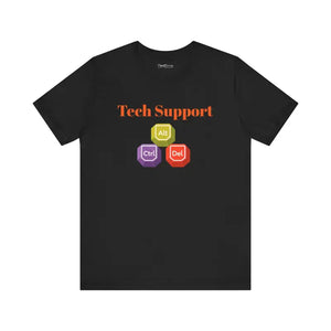 T-shirt - Tech Support Tee - Ctrl Alt Del Short Sleeve - Dipaliz Black / s