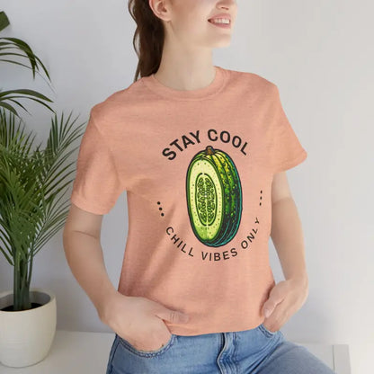 Cucumber Cool Unisex Jersey Tee: Chill in Style - Heather Peach / s T-shirt