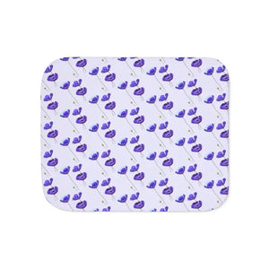 Purple Flower Sherpa Blanket - Cozy Chic Style - Dipaliz - Blankets