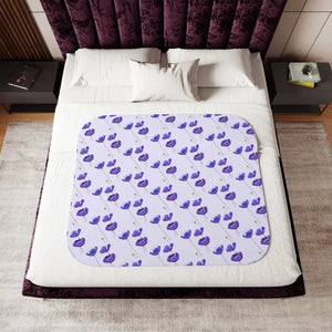 Purple Flower Sherpa Blanket - Cozy Chic Style - Dipaliz - 50’’ × 60’’ / Beige - Blankets